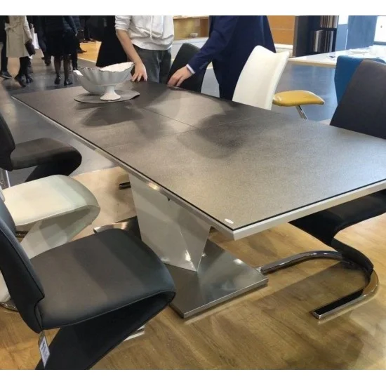 Стол обеденный раскладной Alaras II Черный эфект каменя / Белый 140(200)х85 ALARAS2SZ140 3