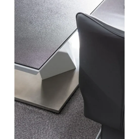 Стол обеденный раскладной Alaras II Черный эфект каменя / Белый 140(200)х85 ALARAS2SZ140 5