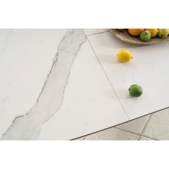 Стол обеденный раскладной Armani Ceramic 160(220)х90 Эффект Мармура / Черный Мат ARMANIBC160 4