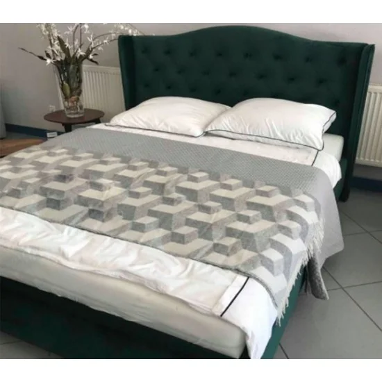 Двуспальная кровать Aspen Velvet 160X200 Зеленый / Дуб ASPENV160ZD 2