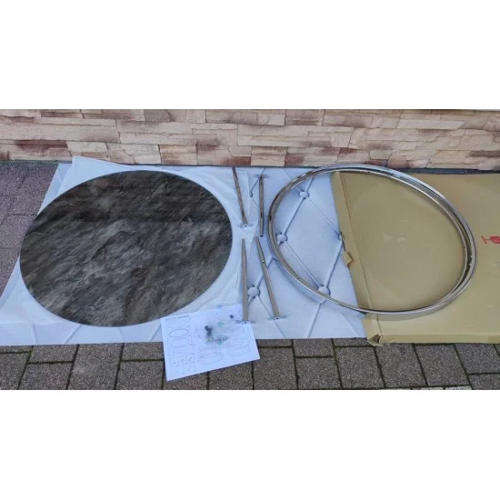 Журнальний столик Aurora B 82 Ефект Мармур / Хром AURORABMACH 2