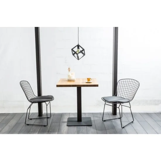 Стол Puro 80х80 Шпон Дуб / Черный PURODC80 1