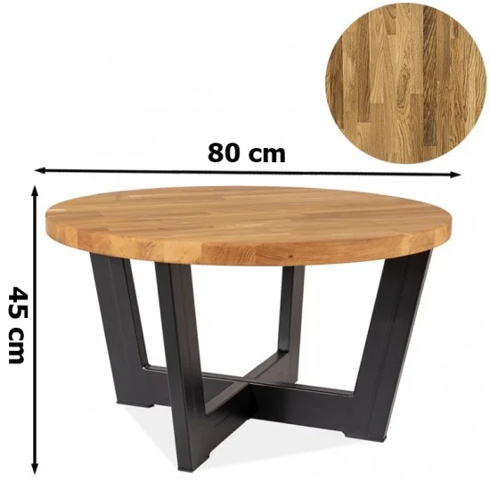 Журнальный столик Cono B 80 Масив Дуба / Черный CONOBLDCFI80 2