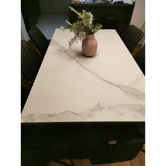 Стол обеденный раскладной Westin III Ceramic 160(240)x90 Белый / Черный Мат WESTINIIIBC160 18
