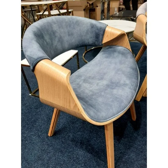 Стул Dakota Velvet Морской / Дуб DAKOTAVDMO 5