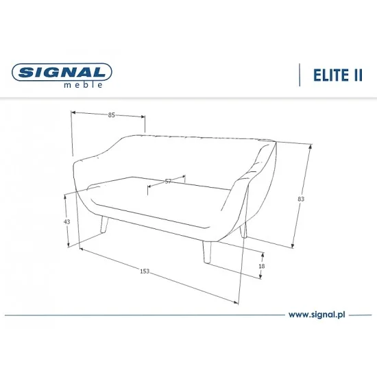 Диван Elite Velvet 2 Серый ELITE2V14SZ 2