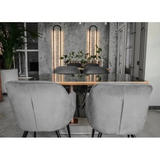 Крісло Elina Velvet Сірий / Чорний ELINAVCSZ 5