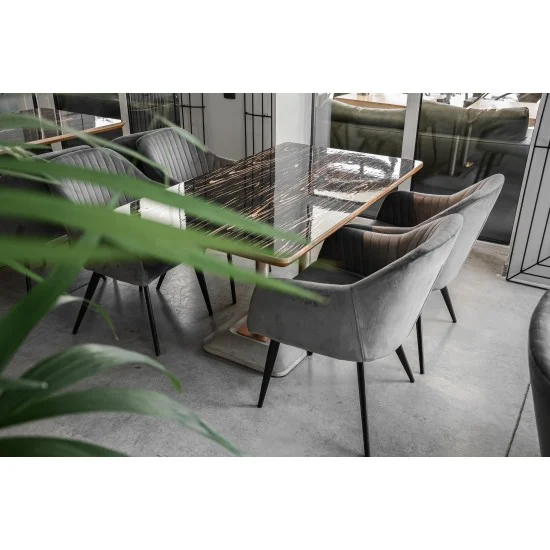 Крісло Elina Velvet Сірий / Чорний ELINAVCSZ 3