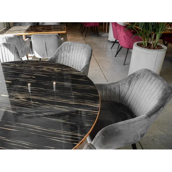 Крісло Elina Velvet Сірий / Чорний ELINAVCSZ 2