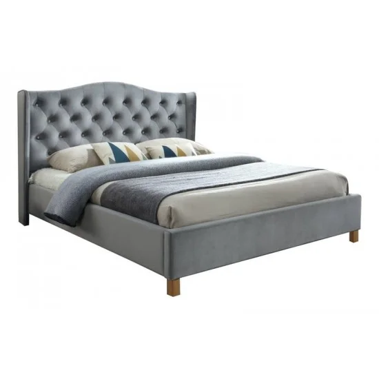 Двоспальне ліжко Aspen Velvet 160X200 Сірий / Дуб ASPENV160SZD 6