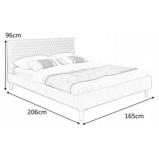 Двоспальне ліжко Azurro Velvet 160X200 Сірий AZURROV160SZD 5