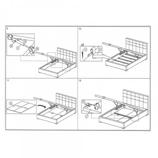 Двуспальная кровать Copenhagen 160X200 Серый COPENHAGEN160SZD 3