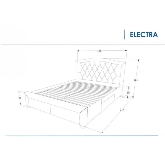 Двуспальная кровать Electra 160X200 Серый ELECTRA160SZ 2