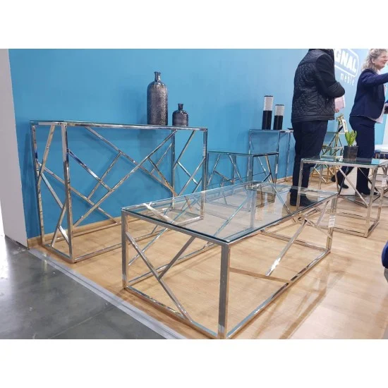 Журнальний стіл Escada A 120х60 Прозорий / Серябряний ESCADAA 6