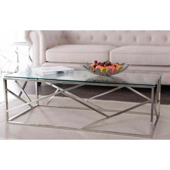 Журнальний стіл Escada A 120х60 Прозорий / Серябряний ESCADAA 7