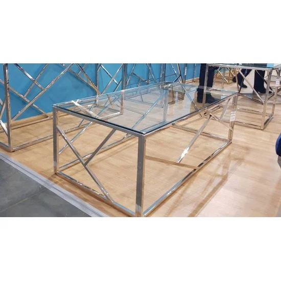 Журнальний стіл Escada A 120х60 Прозорий / Серябряний ESCADAA 5