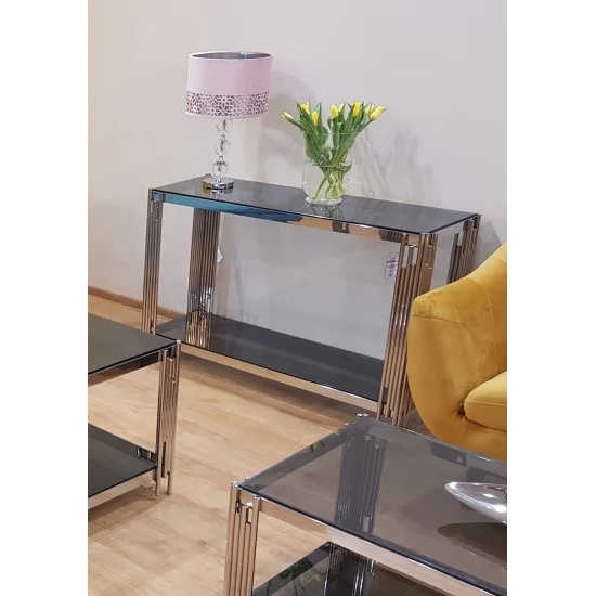 Журнальный стол Fossil C 120х40 Дымчатый / Серебряный FOSSILCSC 3