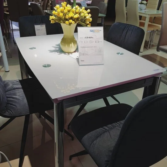 Стол обеденный раскладной GD-019 70Х100 (150) Белый / Хром GD019BX 2