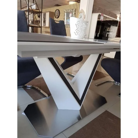 Стол обеденный раскладной Valerio Ceramic 160(220)X90 Серый / Белый VALERIOSZB 7