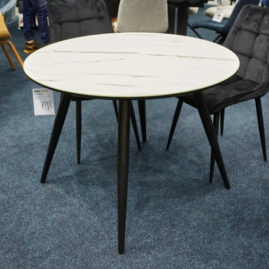 Стол обеденный Ideal 100x100 Ефект мармура / Черный каркас IDEALC100 7
