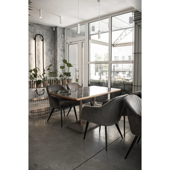 Крісло Elina Velvet Сірий / Чорний ELINAVCSZ 18