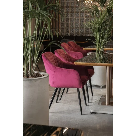 Кресло Elina Velvet Бордовый / Черный ELINAVCBO 13