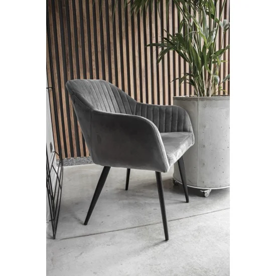 Крісло Elina Velvet Сірий / Чорний ELINAVCSZ 9