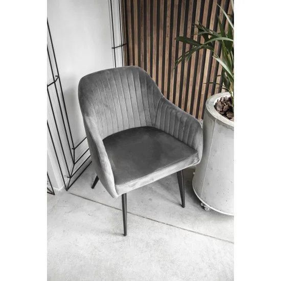 Крісло Elina Velvet Сірий / Чорний ELINAVCSZ 12