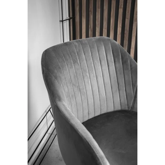 Крісло Elina Velvet Сірий / Чорний ELINAVCSZ 11