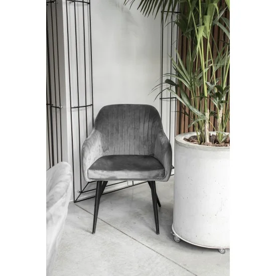 Крісло Elina Velvet Сірий / Чорний ELINAVCSZ 19