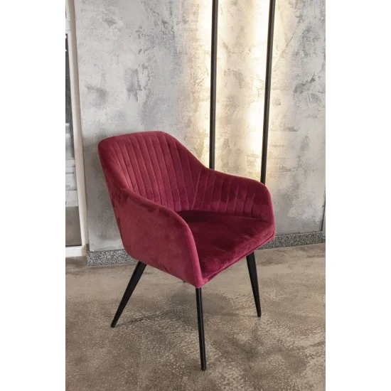 Кресло Elina Velvet Бордовый / Черный ELINAVCBO 3