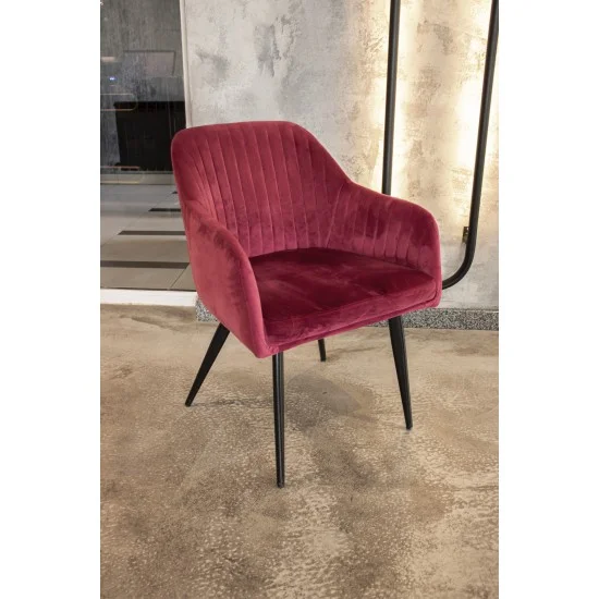 Кресло Elina Velvet Бордовый / Черный ELINAVCBO 5