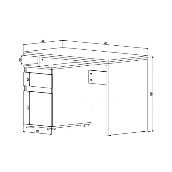 Комп'ютерний стіл Kubik Графіт / Дуб Клондайк правий 4
