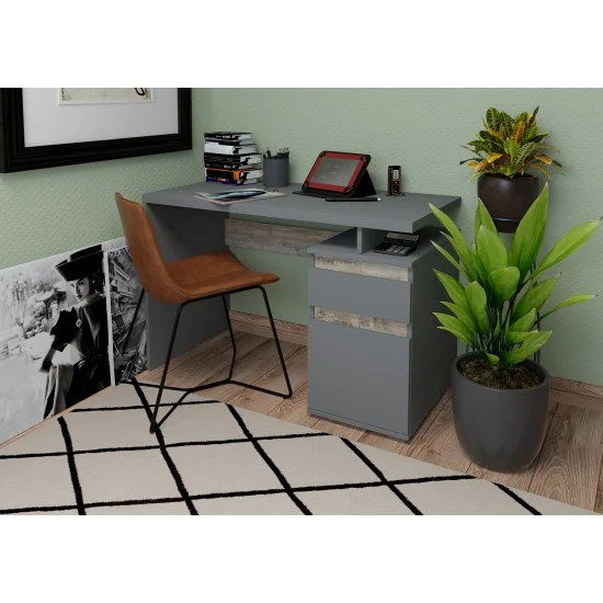 Комп'ютерний стіл Kubik Графіт / Дуб Клондайк правий 2