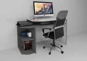 Компьютерный стол Woort Индастриал / Антрацит левый