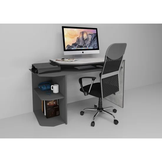 Компьютерный стол Woort Индастриал / Антрацит левый 1