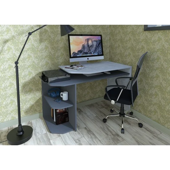 Компьютерный стол Woort Индастриал / Антрацит левый 2