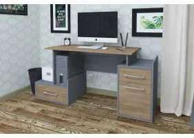 Компьютерный стол Maxi Maris Серый Униколор / Дуб Золотой левый