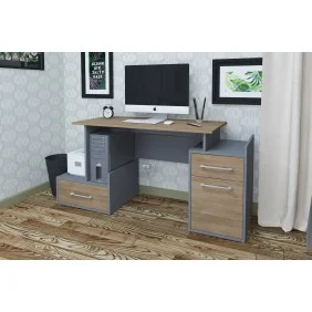 Компьютерный стол Maxi Maris Серый Униколор / Дуб Золотой левый