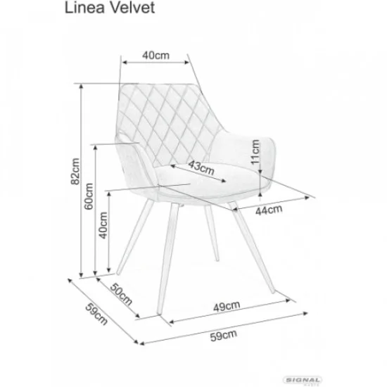 Крісло Linea Velvet Зелений / Чорний LINEAVCZ 16
