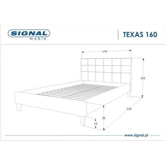 Двуспальная кровать Texas 180х200 Серый TEXAS180SZD 3
