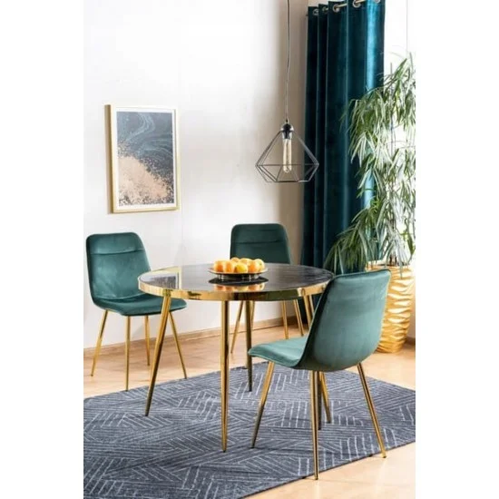 Стілець Eros Velvet Зелений / Золотий EROSVZLZ 7