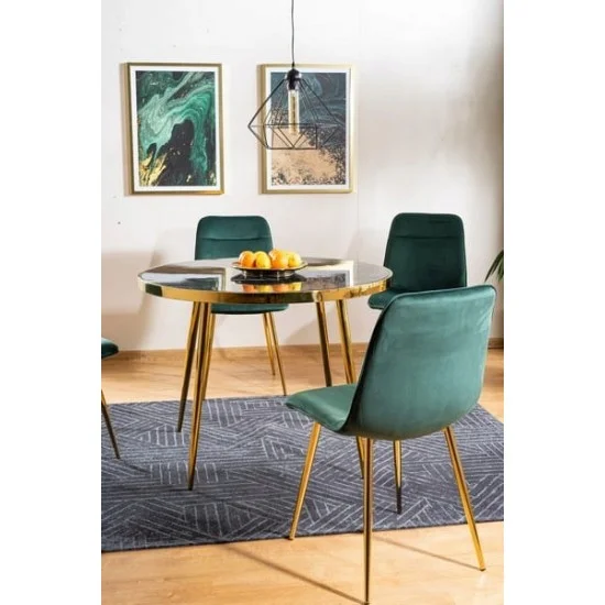 Стілець Eros Velvet Зелений / Золотий EROSVZLZ 2