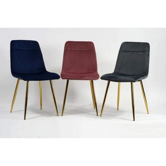 Стілець Eros Velvet Синій / Золотий EROSVZLGR 2