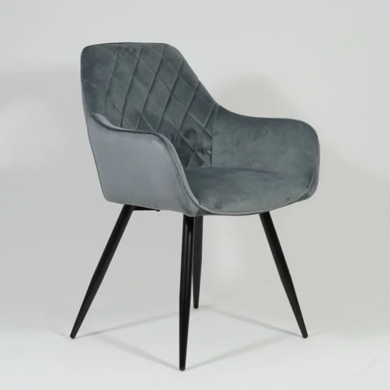 Крісло Linea Velvet Сірий / Чорний LINEAVCSZ 8