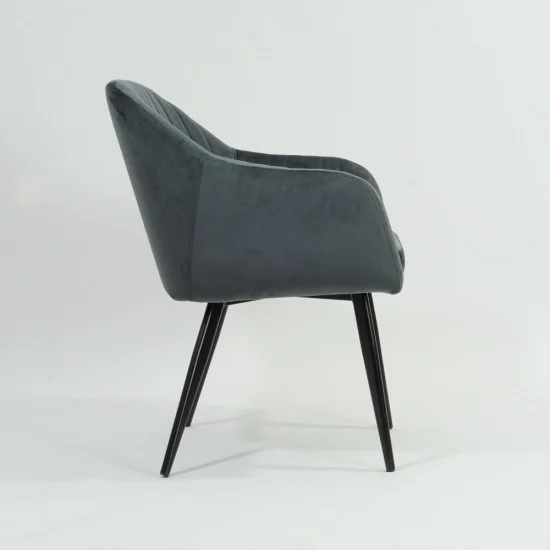 Крісло Elina Velvet Сірий / Чорний ELINAVCSZ 25