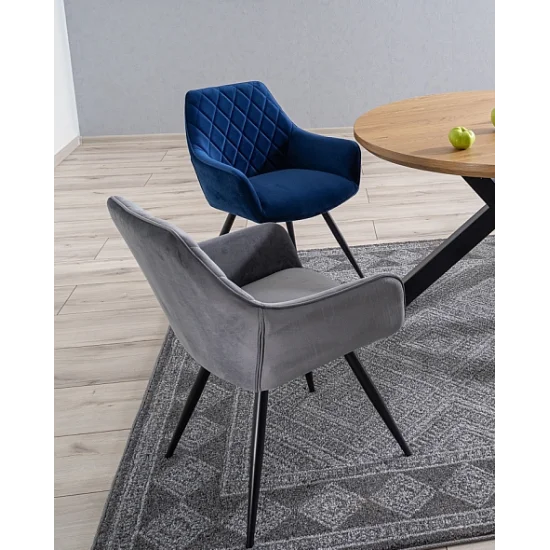 Крісло Linea Velvet Сірий / Чорний LINEAVCSZ 9