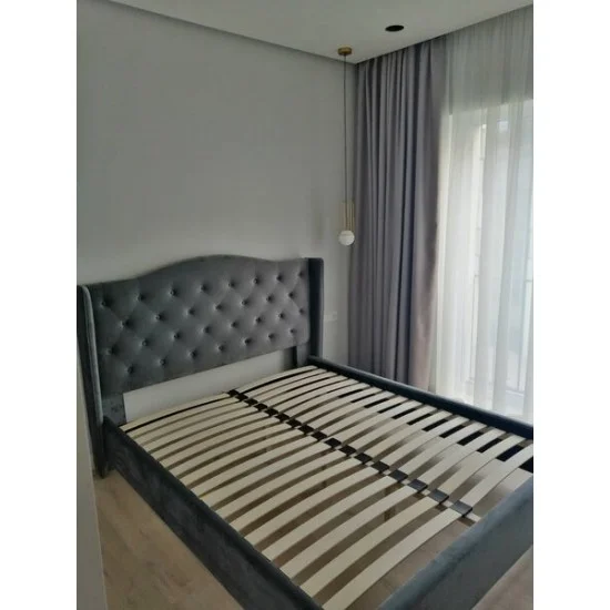 Двоспальне ліжко Aspen Velvet 160X200 Сірий / Дуб ASPENV160SZD 2