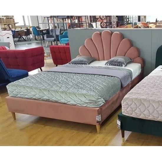 Двоспальне ліжко Santana Velvet 160X200 Античний Рожевий SANTANAV160RD 2