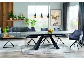 Стол обеденный раскладной Salvadore Ceramic 160(240)x90 см Серый / Черный SALVADORESZC